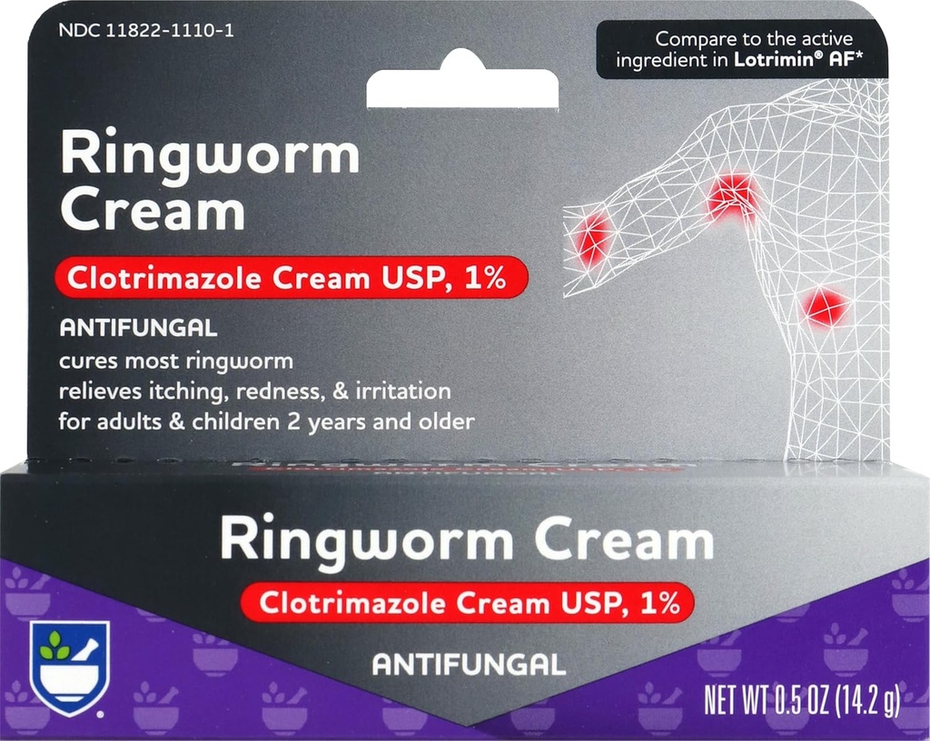 Rite Aid Antifungal Ringworm Clotrimazoleのクリーム、0.5のoz (15のg)   Antifungalのクリーム  JockのItchの処置 反真菌の皮のクリームはAthleteのフィートのクリームを扱います 皮のためのAntifungalのクリーム