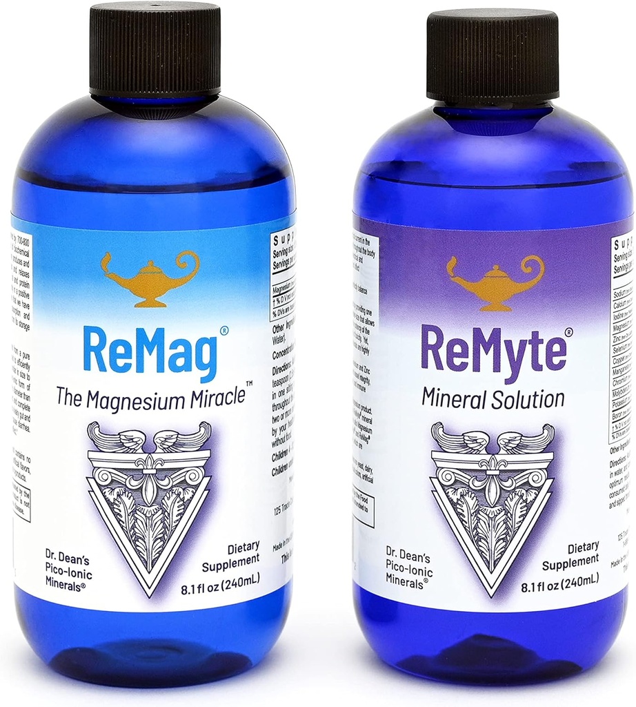 RnA ReSet ReMag & ReMyte – Liquid Magnesium and Multi-Mineral Supplement Bundle, 8.1 Fl Oz Each (2-Pack)