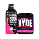 PROSUPPS L-カルニチン3000興奮剤フリー液体ショット(31サービング、ドラゴンフルーツ)とハイドシグネチャーシリーズプレワークアウトエナジーパウダードリンク(30サービング、ピクシーダスト)バンドル