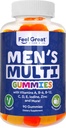 Feel Great Vitamin Co. Men's Multivitamin Gummies, Packed with Vitamin A, B-6, B-12, Biotin, C, D3, E, Iodine, Folic Acid, Zinc. Made in The USA. 45 Day Supply