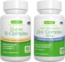 Super B-Complex + Zinc Complex Vegan Bundle, Methylated Sustained Release B Complex + 25mg Chelated Zinc Picolinate & Bisglycinate with Copper, by Igennus