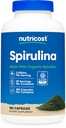 Nutricost Spirulina 3,000mg, 180 カプセル 30 サービング - CCOF 認定 有機スピルリナ、グルテンフリー、ベジタリアン