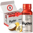 Ryde: Energize Shot | トロピカルフレーバー | 緑茶カフェイン・タウリン・ギンエキス・B ビタミン | 0 カロリー・0 砂糖 | 2 FL OZ シュート | ブーストエナジー(8パック)