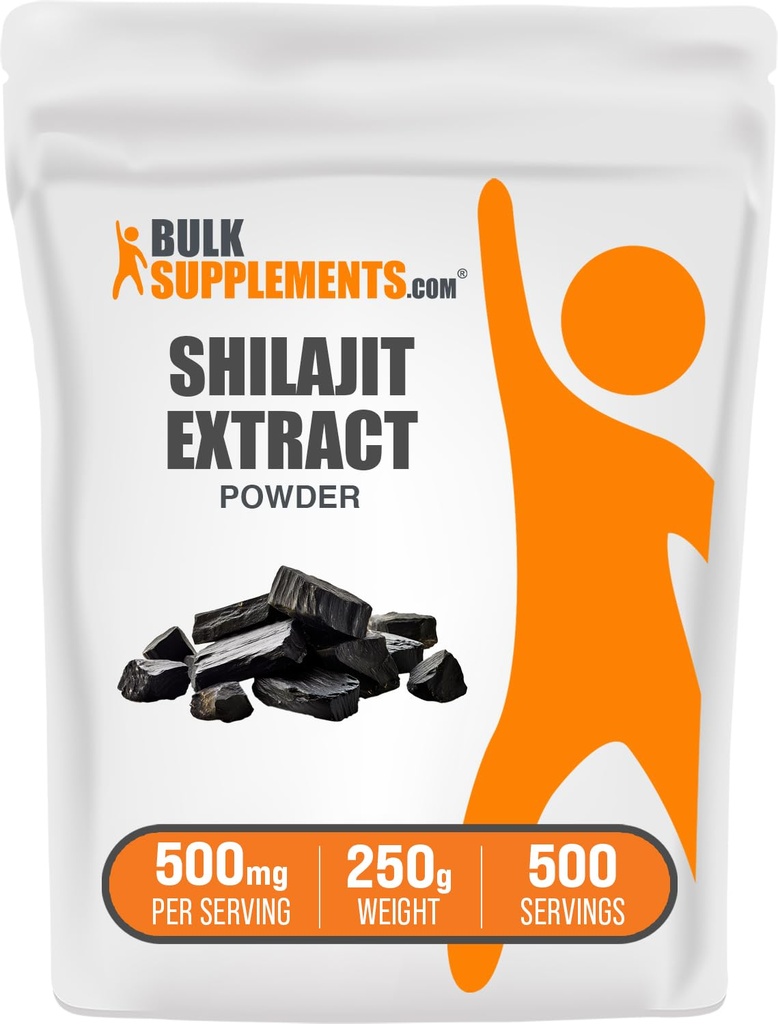 BulkSupplements.comシラジットエキスパウダー - フルビン酸サプリメント、シラジットサプリメント - グルテンフリー、シラジットパウダー、250g(8.8オンス)の1便あたりの500mg(パッケージ1)