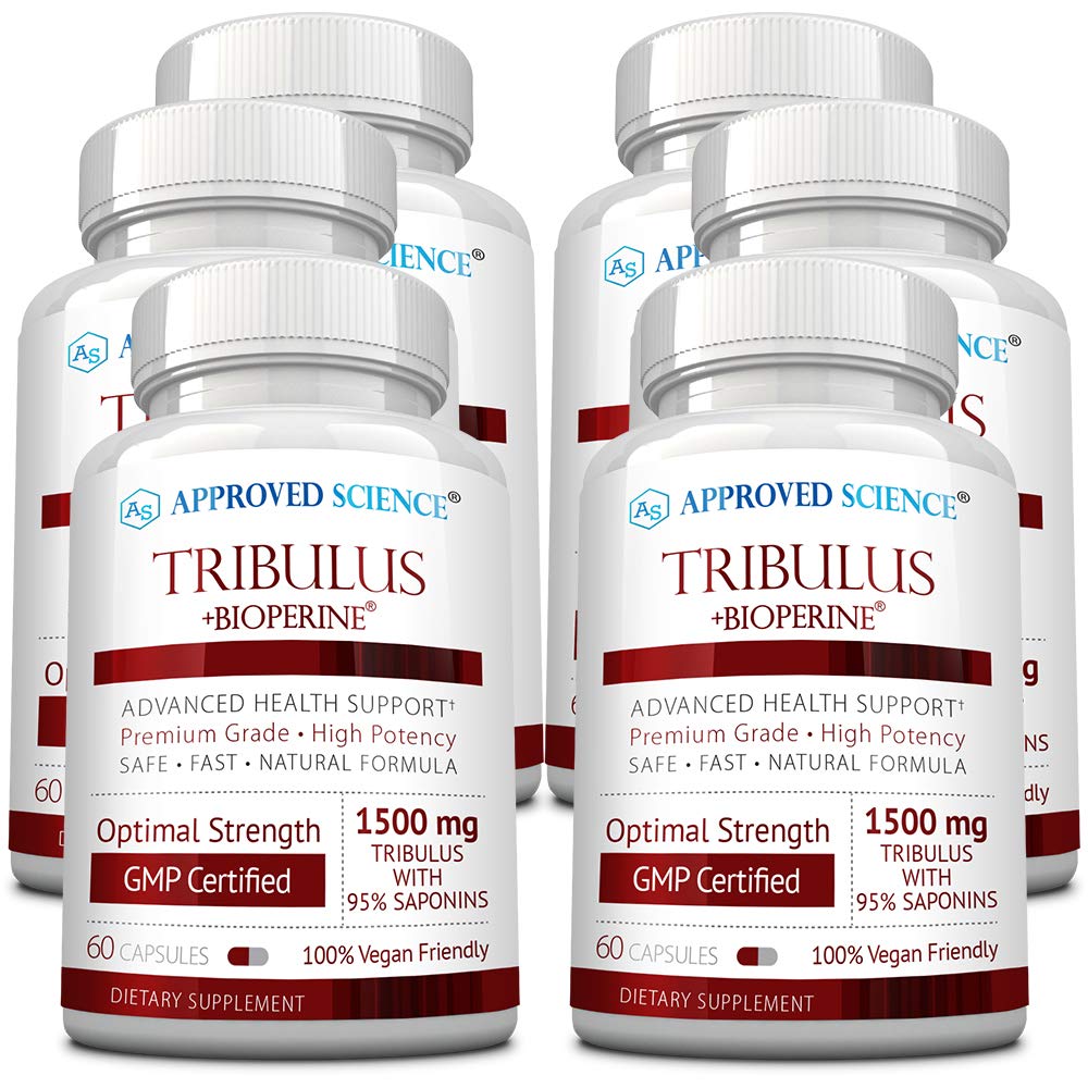 承認された科学Tribulus Terrestris - 360カプセル - テストステロンをブーストし、アスレチック性能を高めます、筋肉成長および修理を支えて下さい - 95%のFurostanolのサポニン-Bioperine - ビーガン - 6本のびん