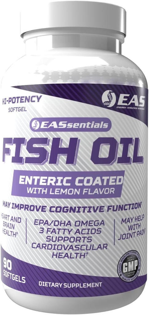 実験・応用科学 高効力魚油 | EPA + DHA Omega-3s 心臓・脳の健康のための脂肪酸 | グルテンフリー・非GMO | レモン風味でコーティングされたエンティック | 90 Softgels