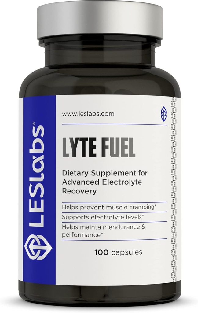 LES Labs Lyte Fuel - 電解液交換、耐久性、性能、筋肉のクランプ&ケトサポート - マグネシウム、亜鉛、カリウム&クロム - 非GMOサプリメント - 100カプセル