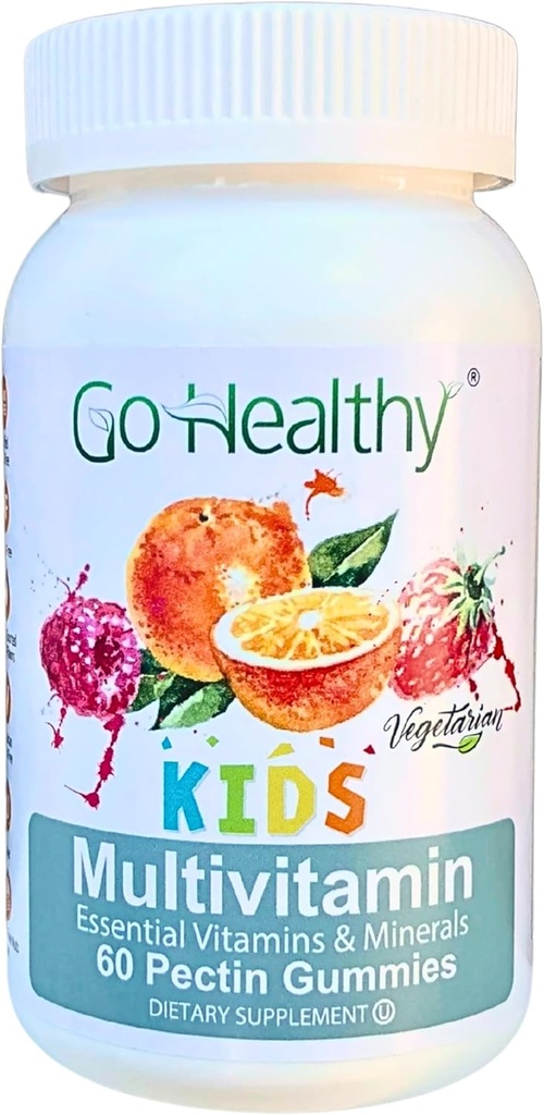 Go Healthy Kids Multivitamin Gummies, Immune Support, Kids Vitamin Gummies, Kosher Kid Vitamin, Halal, Non-GMO, Gluten-Free Tasty Gummy - 30 Servings