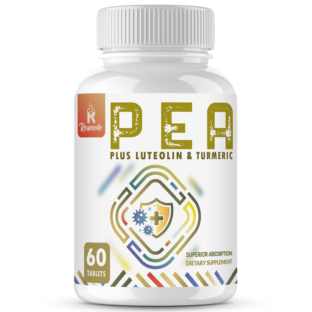 1500 MG パルミトイリエタノールアミドとルテリン 98% & ターメリック, 高吸収, 不快な管理のためのマイクロ化されたピーアサプリメント- 米国製 - 60 錠