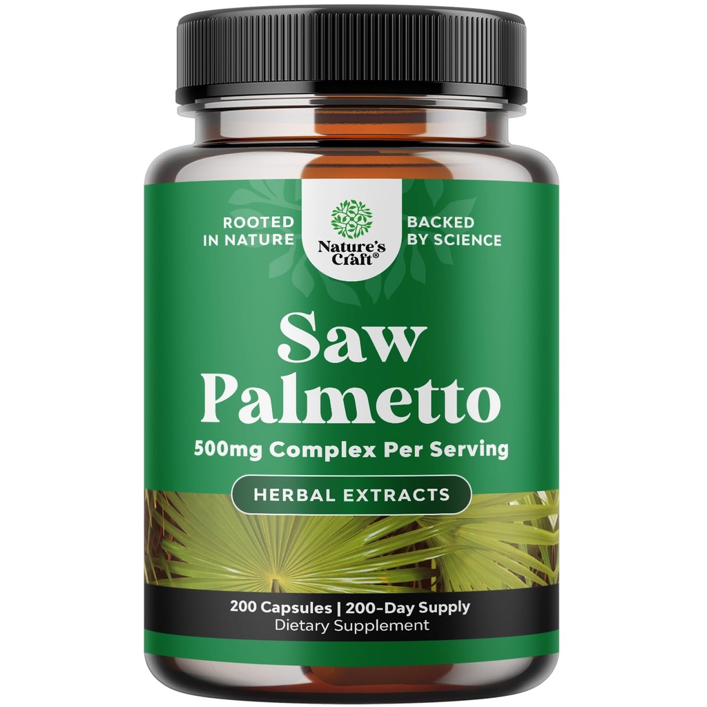 余分強さはPalmettoのエキスを-植物のステロール及びフラボノイドとの毛の健康そして尿サポートのための高度の草のコンプレックス-のサービングごとの500mgの有効な草の補足- 200のカプセル見ます
