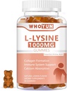 L-Lysine 1000mgグミー、大人のためのChewable Lysineの補足、免疫サポート、コラーゲンの形成サポート、レモン味、60の計算