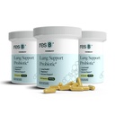 Resbiotic resB Lungサポートプロバイオティックサプリメント - 喫煙者、腸の健康、免疫サポート、呼吸器ケア、聖バジル、ターメリック、臨床試験 - 180カプセル(3ボトル)