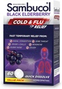 Sambucol Cold and Flu Relief Tablets - Homeopathic Cold Medicine, Cold Remedy for Adults, Black Elderberry for Colds, Zinc Cold Remedy - 60 Count
