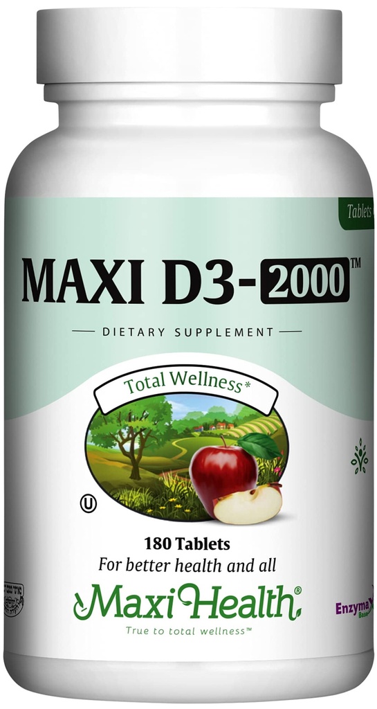 Maxiの健康のコザーのビタミンD3 2000IU -健康な免疫反応、カルシウム吸収性、歯及び骨の健康のための高吸収性のビタミンDの補足- D3のビタミン2000 IU - 180のタブレット