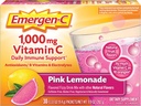 Emergen-C 1000mgビタミンCパウダー、抗酸化剤、ビタミンBおよび電解液、免疫サポートのための免疫サプリメント、カフェインフリーフィジードリンクミックス、ピンクレモナード味 - 30カウント(パッケージ12)