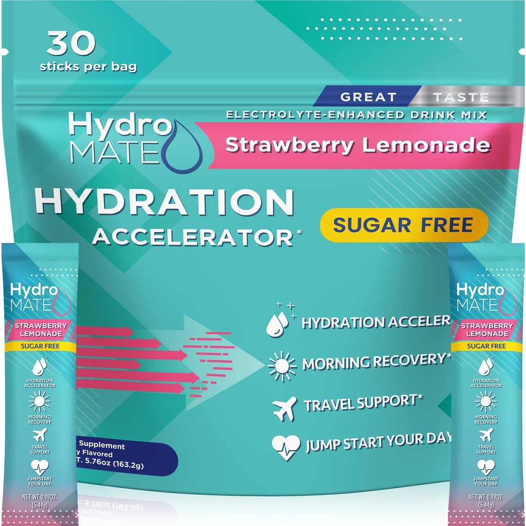 電解質の粉の砂糖なしの水和のパケットのいちごLemonade HydroMATE 30の棒