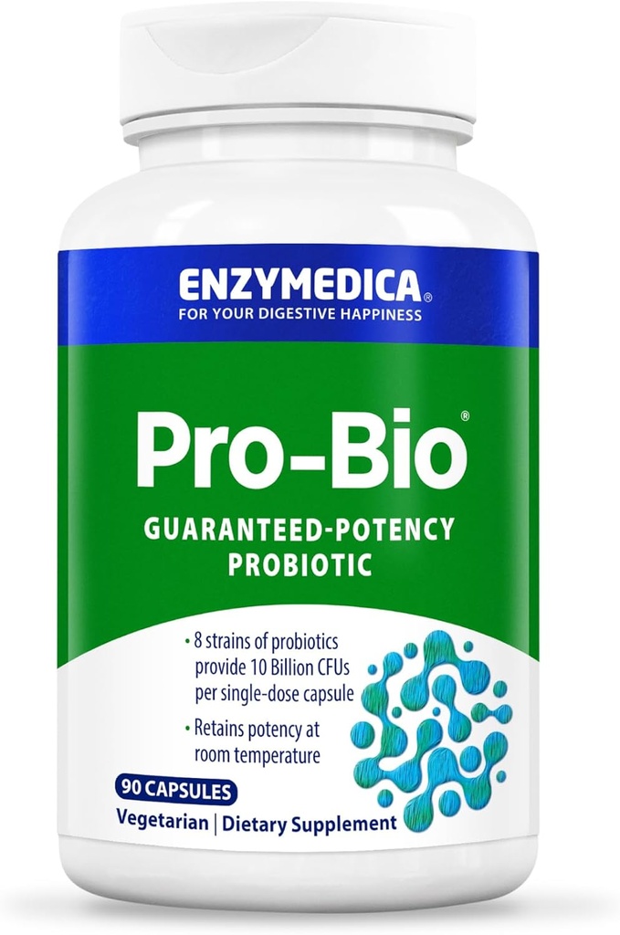 Enzymedica、Pro-Bioの棚の馬小屋、健康な消化のためのStomach酸抵抗力があるProbiotic、10億CFU、90の計算