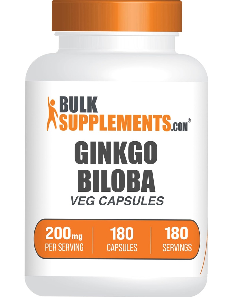 BulkSupplements.comginkgoのBilobaのエキスのカプセル - 葉から供給されるGinkgoのBiloba - ハーブサプリメント - 完全菜食主義者の1カプセル、180カウント(パッケージ1)