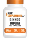 BulkSupplements.comginkgoのBilobaのエキスのカプセル - 葉から供給されるGinkgoのBiloba - ハーブサプリメント - 完全菜食主義者の1カプセル、180カウント(パッケージ1)