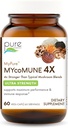 MYcoMune 4Xオーガニックマッシュルーム - Reishi, Lion's Mane, Cordyceps, Chaga, Shiitake, Maitake for Immune System, Combat Stress, 純粋なエッセンスでエネルギーを構築 - 60キャップ