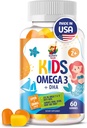 オメガ3 子供と大人のためのグミー - 60Chewableグミー - 魚油ビーガンオメガ3 6 9 DHAガミーサプリメント
