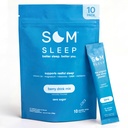 Som Sleep, Calm Sleep Powder Drink Mix, 3mg Melatonin, マグネシウム, ビタミンB6, L-Theanine & GABA – ビーガン, ゼロシュガー, ケトフレンドリー – ベリー, 10-パック