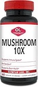 Olympian Labs 10X Mushroom Supplement Capsules - Comprehensive Formula Supporting Immune System, Antioxidant, Brain Health - 60 Capsules (30 Servings)