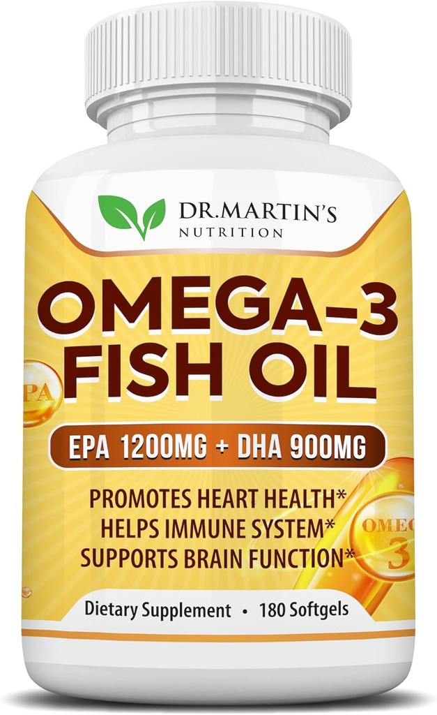 Omega 3 魚油 3750mg トリプル強度 | EPA 1200mg + DHA 900mg 脂肪酸 | 魚油オメガ 3 サプリメント | 健康的な心、免疫システム、目、皮膚、脳機能の推進 | 180 ブルプレス ソフトゲル