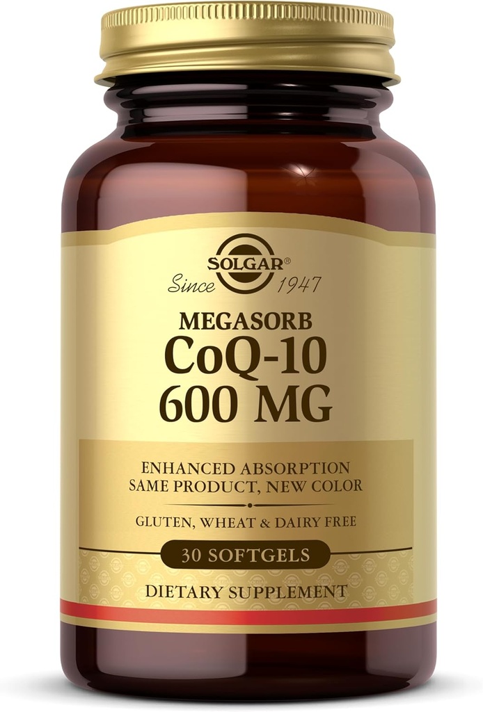 Solgar Megasorb CoQ-10 600 mg、30 Softgels - 神経系の健康を促進します - Coenzyme Q10サプリメント - 吸収性を高めました - グルテン無料、乳製品無料 - 30サービング