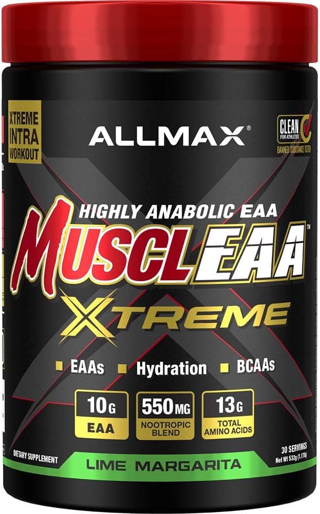 すべてのマックスMUSCLEAA Xtreme、ライムマルガリータ - 532 gパウダー - EAAs、BCAA、水和 - まで 30 サービング...