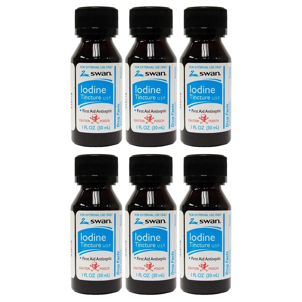 Swan Iodine Tincture U.S.P. - 1 fl oz (6 パック)