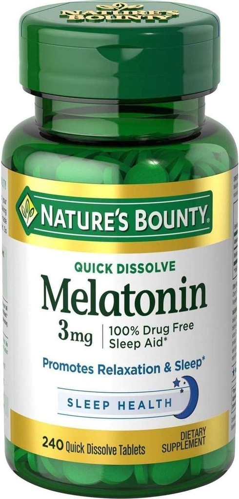 Nature's Bounty Melatonin 3 mg錠 240錠(4パック)