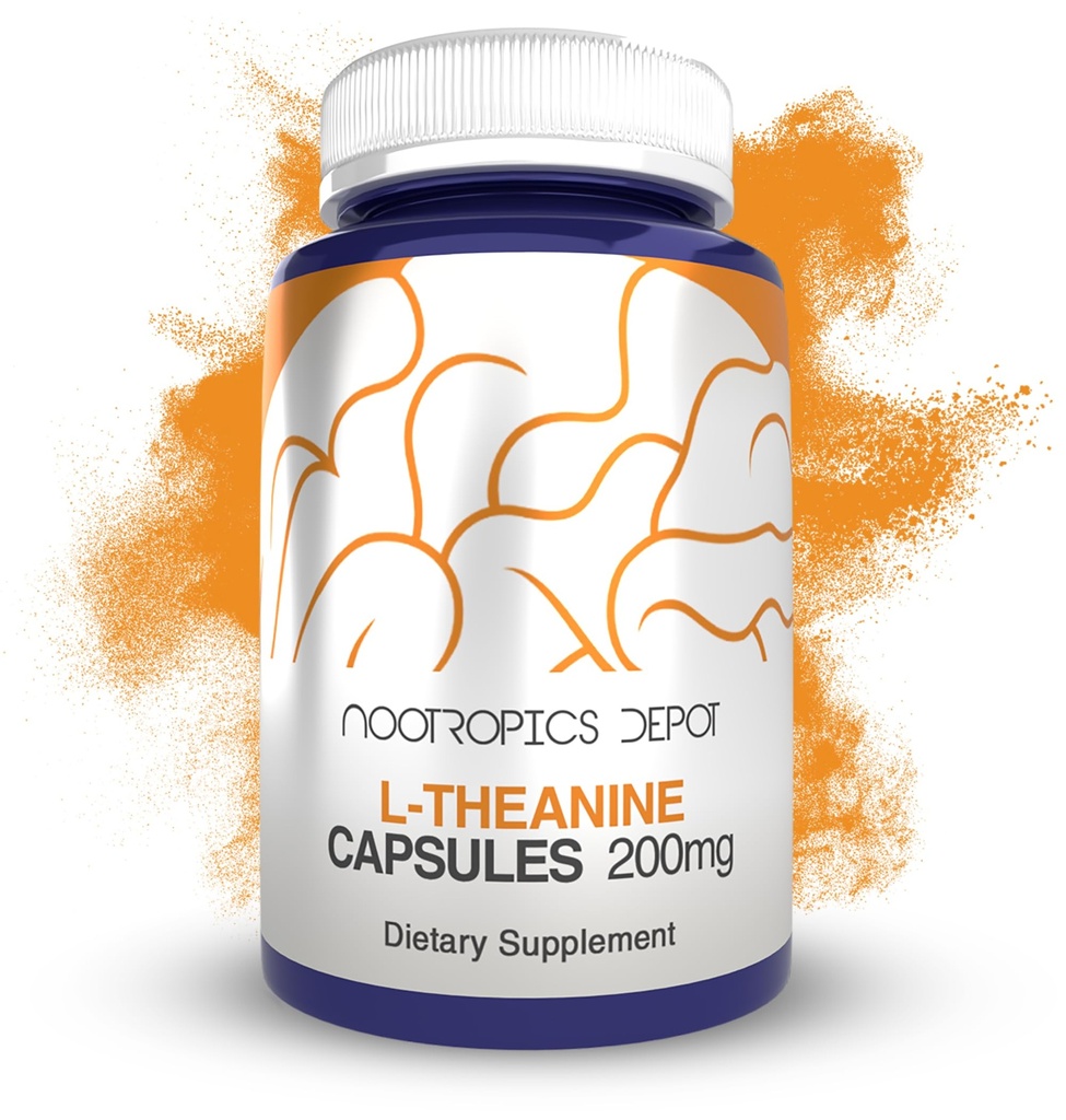 ノトropics Depot L-Theanine カプセル 200mg (180 カウント) | リラックスを促進します | 健康なストレスレベル + 睡眠サイクルをサポート | 認知機能の促進 + 焦点 | アミノ酸サプリメント