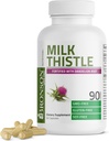 Bronson Milk Thistle Silymarin Marianum & Dandelion Root Liver Health Support, Antioxidant Support, Detox, 90 Capsules