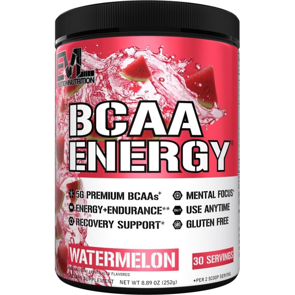 EVL BCAAs のアミノ酸の粉-筋肉回復のための BCAA のエネルギー前ワークアウトの粉 細い成長および持久力-自然なカフェインが付いている再水化のポストのワークアウトの回復飲み物-Watermelon