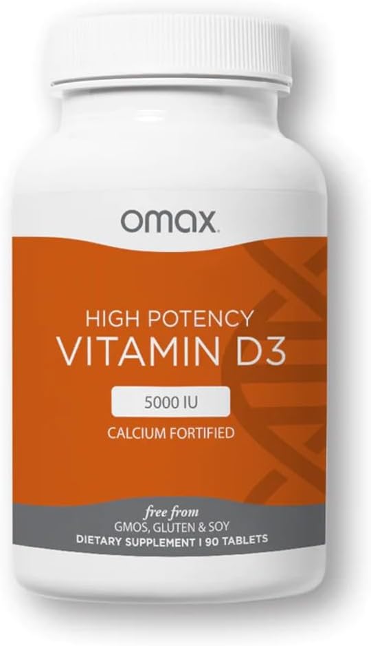 Omax3 ビタミン D3 5000 IU + カルシウム、90 日の供給、強い骨、筋肉及び接合箇所、中心の健康、免除、非 GMO、無グルテン、大豆無し(新しい包装) - 90 のタブレット(90)