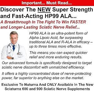 SciaticaのNerveサポート補足900のmg HP-99アルファLipoicの酸の方式-フィートの手の指の足のための最高の強さALA - 1の自然なperipheralのNerveのビタミンの超強力な18 - 180のカプセル
