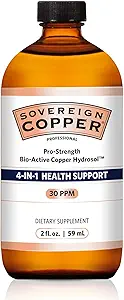 SovereignのプロStrengthの生物活動的な銅のHydrosol -大人のためのBioavailable銅の液体の補足及び毛、皮および釘、30ppm - 2つのflのoz (59mL)のための銀のHydrosolが付いている子供