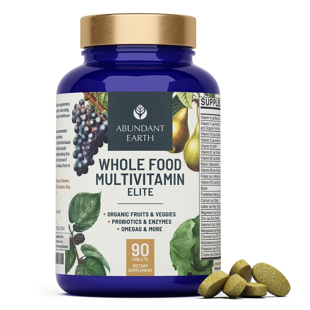 女性のための豊富な地球の全体の食糧Multivitaminは人のための毎日の多ビタミンの補足を人メンズMultivitamins + Bの複合体、プロバイオティック多酵素、有機性エネルギーのためのOmegas気分の消化 90ct-2pk