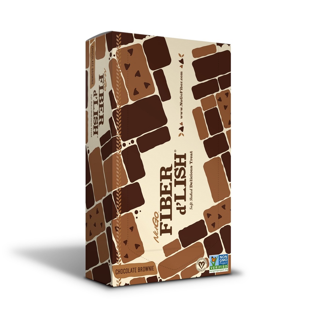 NuGo 繊維 d'Lish チョコレート ブラウン, 12g 高繊維, ビーガン, 150 カロリー, 16 カウント