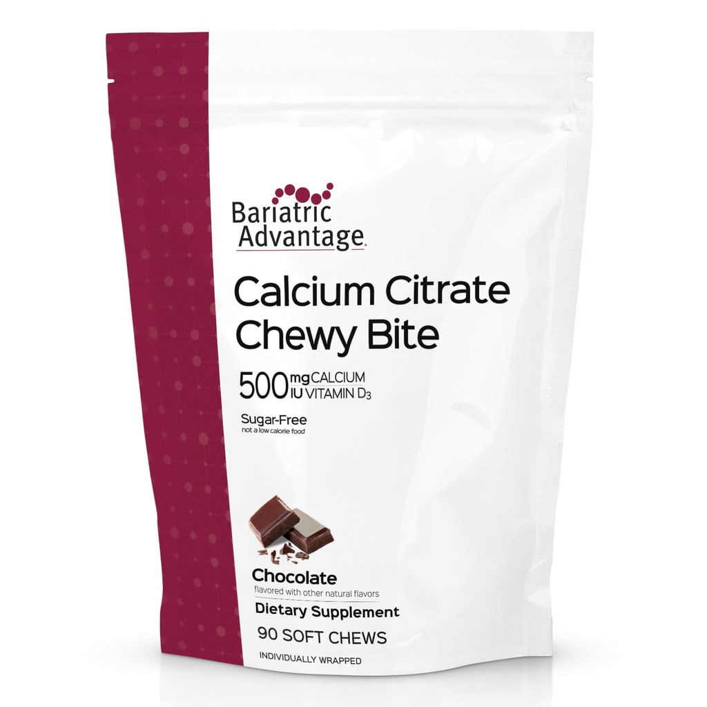 胃の利点のカルシウム クエン酸塩のChewyビット500のmg -強く吸収性及び消化可能 -ビタミンD3 -容易にChewableカルシウム補足-チョコレート味- 90の計算