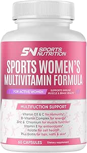 MULTIVITAMIN for Active Women, 60 Capsules, Multivitamin & Multi-Mineral Supplement for Women, Helps Support Energy Levels, Focus, Concentration & Immune Health