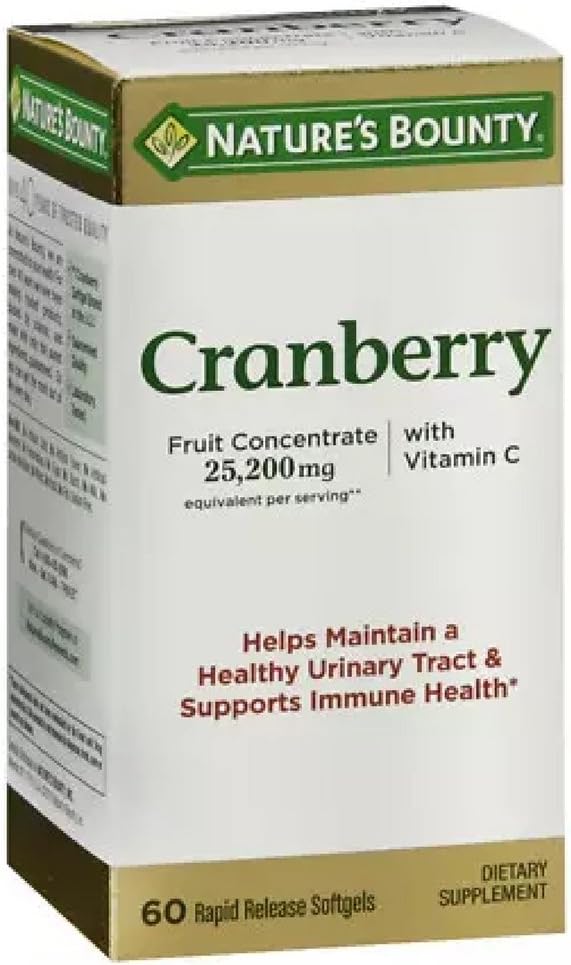 Nature's Bountyクランベリー栄養補助食品60ソフトジェル(パッケージ4)