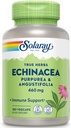 SOLARAY Echinacea Purpurea & Angustifolia Root 460 mg | 健康免疫&呼吸機能サポート | 180 VegCaps