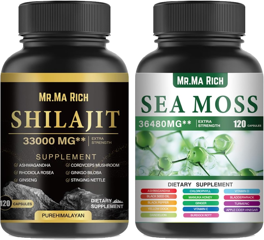 海苔とシラジットカプセルバンドル、アッシュワガンダロゼアジンコーディプスマッシュガーゴBilobaスティングNettle Magic Mosss BlendimブラックシードターメリックBradderwrackバードックブラックペッパー