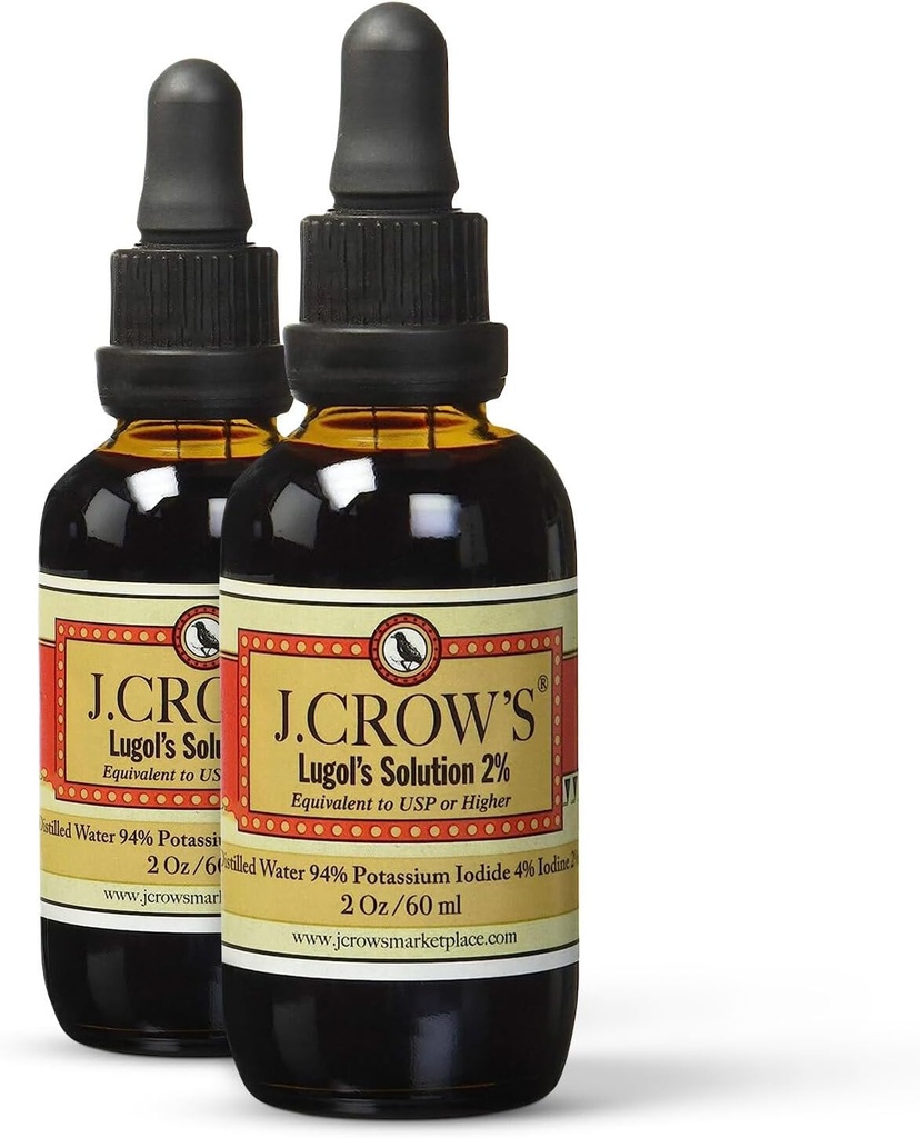 J.CROW'S® Lugol's Solution of Iodine 2% 2 oz (2 Pack)