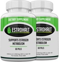 Estrohalt 2パック120ピルス- 最高のエストロゲンブロッカーDIMサプリメント(Diindolylmethane)とIndole-3-Carbinol(I3C) for Women & Men | 天然アロマターゼ阻害剤ビタミンがPCOS、月経閉症、PMSを支援