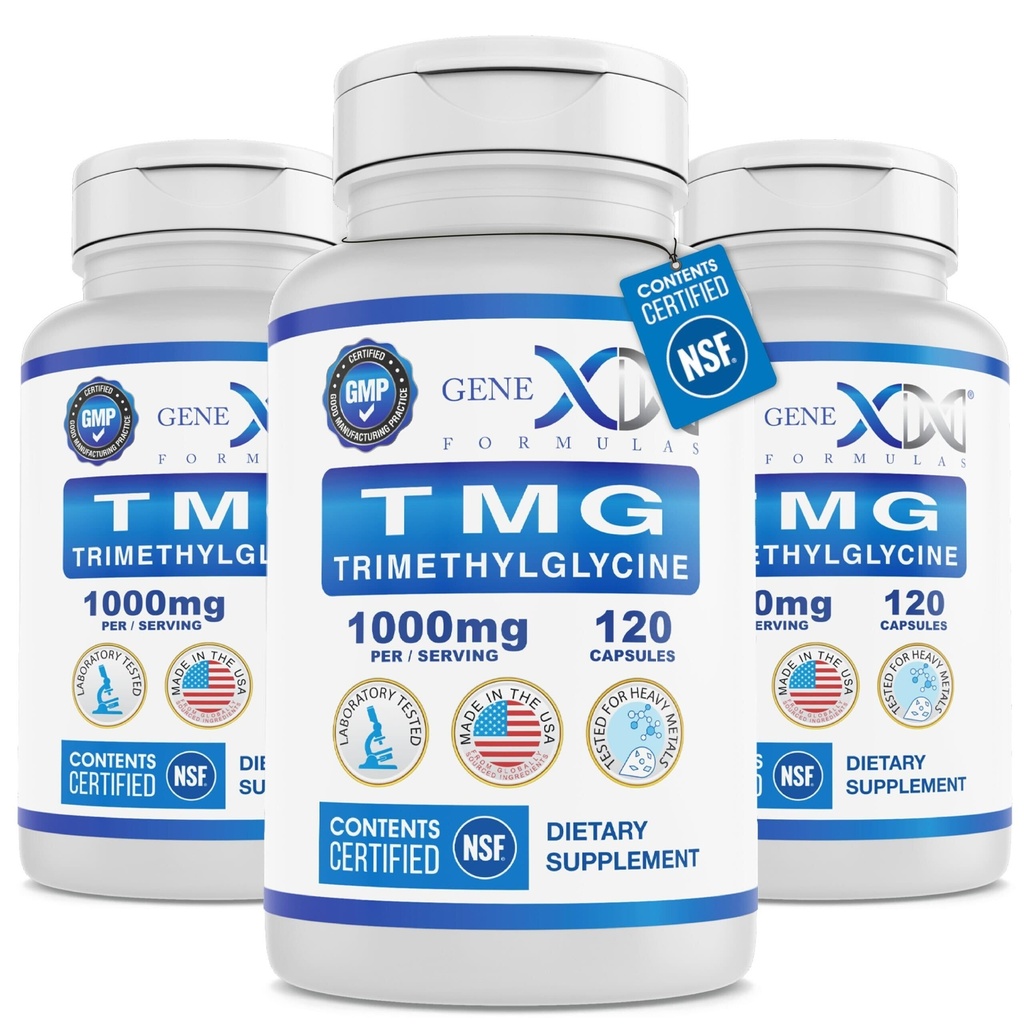 Genexの方式 TMGの補足1000mg (360のカプセル) -安全、質及びラベルの正確さのために証明されるNSF - Betaineの無水トリメチルグリシン-肝臓の補足-グルテンフリー及び非GMO - 30日の供給
