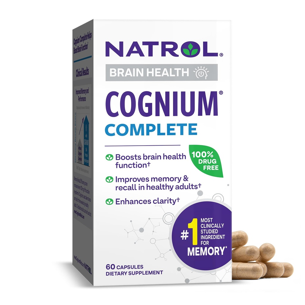 Natrol Cogniumの完全で、頭脳の健康のための食事療法の補足、大人のための頭脳の健康の補足、60のカプセル、30日の供給