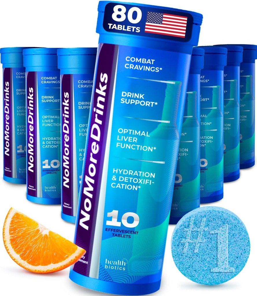 NoMoreDrink アンチ アルコール クレーブ サプリメント | 肝臓デトックス&コンバット クレーブ | エネルギーサポート アルコール 交換飲料 | オーガニック ミルク アッスル サプリメント & タンポ ルート & 5HTP | (80) エネルギー ピル